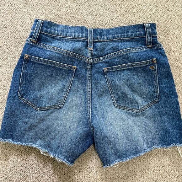 Madewell High-Rise Denim Shorts Destroyed Distressed Medium Wash size 25 - Picture 3 of 12